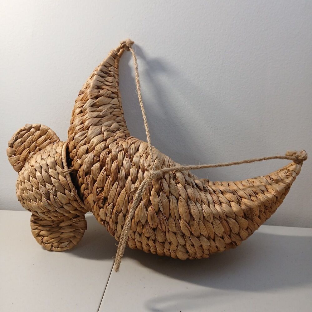 Hyacinth Hanging Koala Bear Basket Planter 12” Upside Down Boho Decor Nature - Picture 6 of 6
